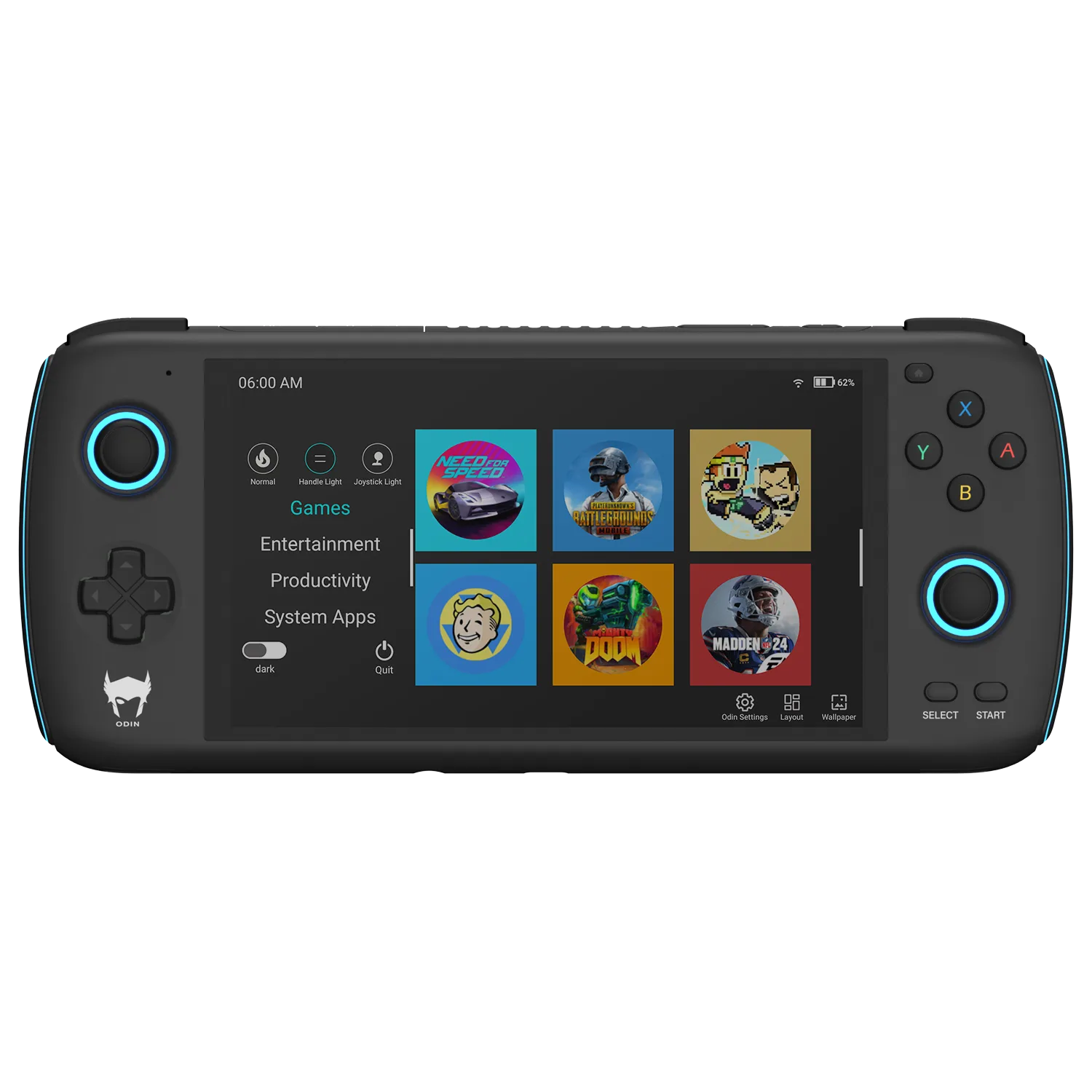 Front image of the AYN Odin 1 in black