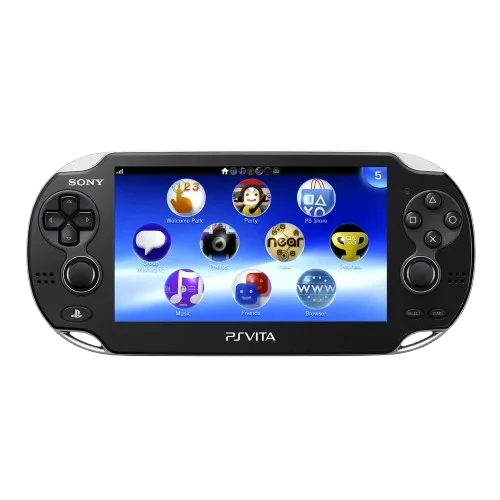 Front image of the Sony PS Vita in black