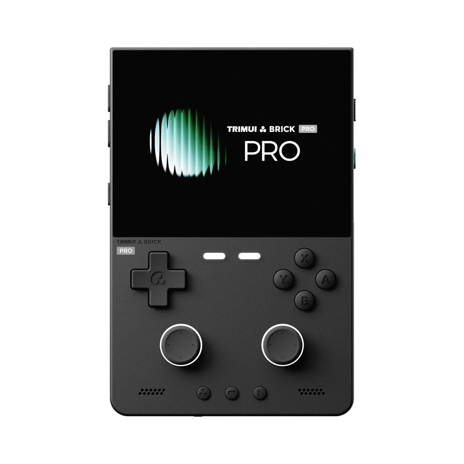 Front image of the Trimui Brick Pro in black color